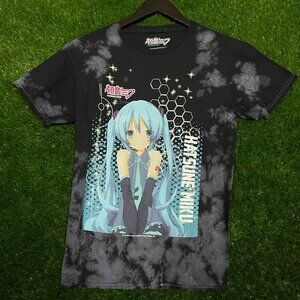 Hatsune Miku Anime Pictographic Tie-dye T-shirts size Small